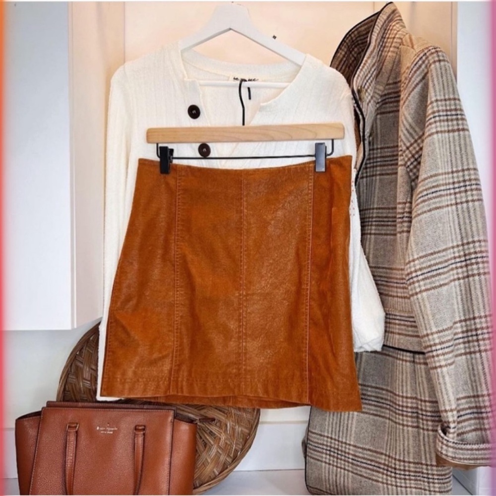 COPY - Free People Modern Femme Faux Leather Skirt